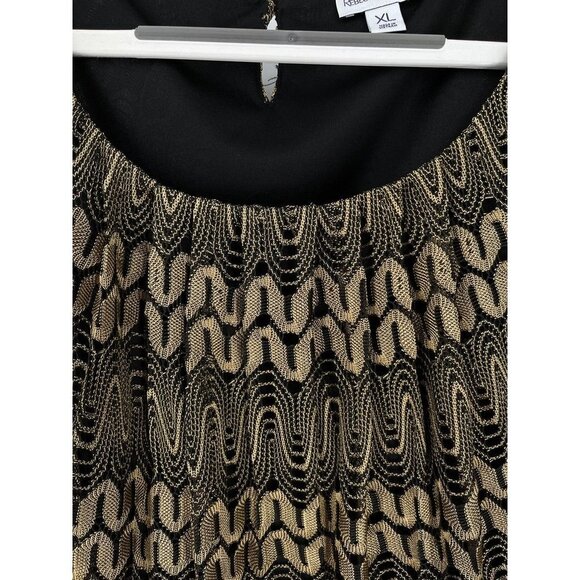 NWT Rebecca Malone Lace Overlay Metallic Gold Flowy Size Xl - Picture 5 of 14